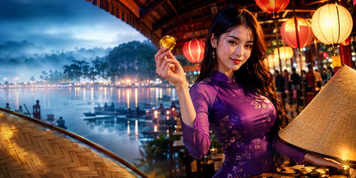 Người chơi card game tại Đà Lạt với nón lá trong không khí giải trí nhẹ nhàng