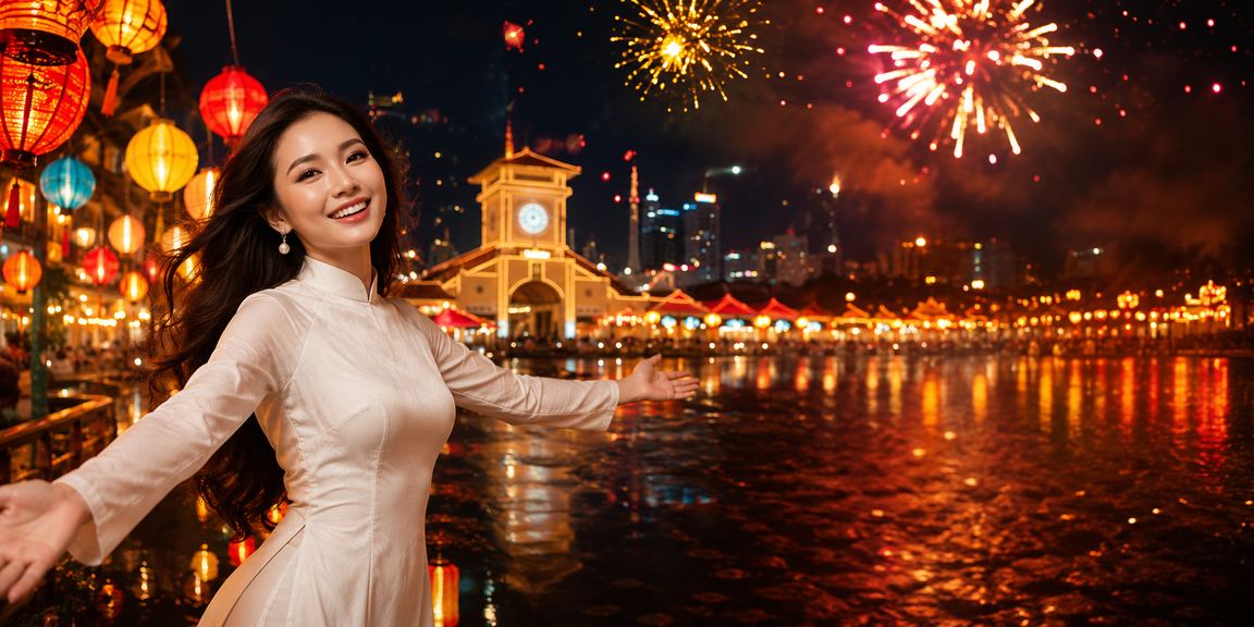 Không khí casino và cá cược về đêm tại TP.HCM — đèn lồng và bầu không khí giải trí sống động