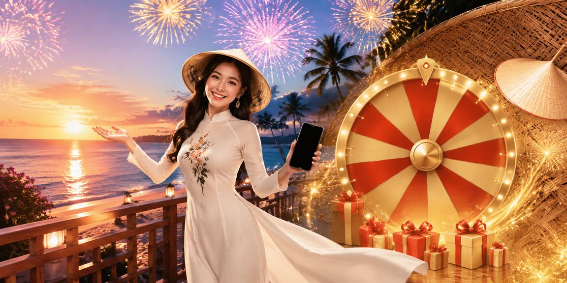 Bàn roulette casino trực tuyến tại Phú Quốc với nón lá truyền thống Việt Nam
